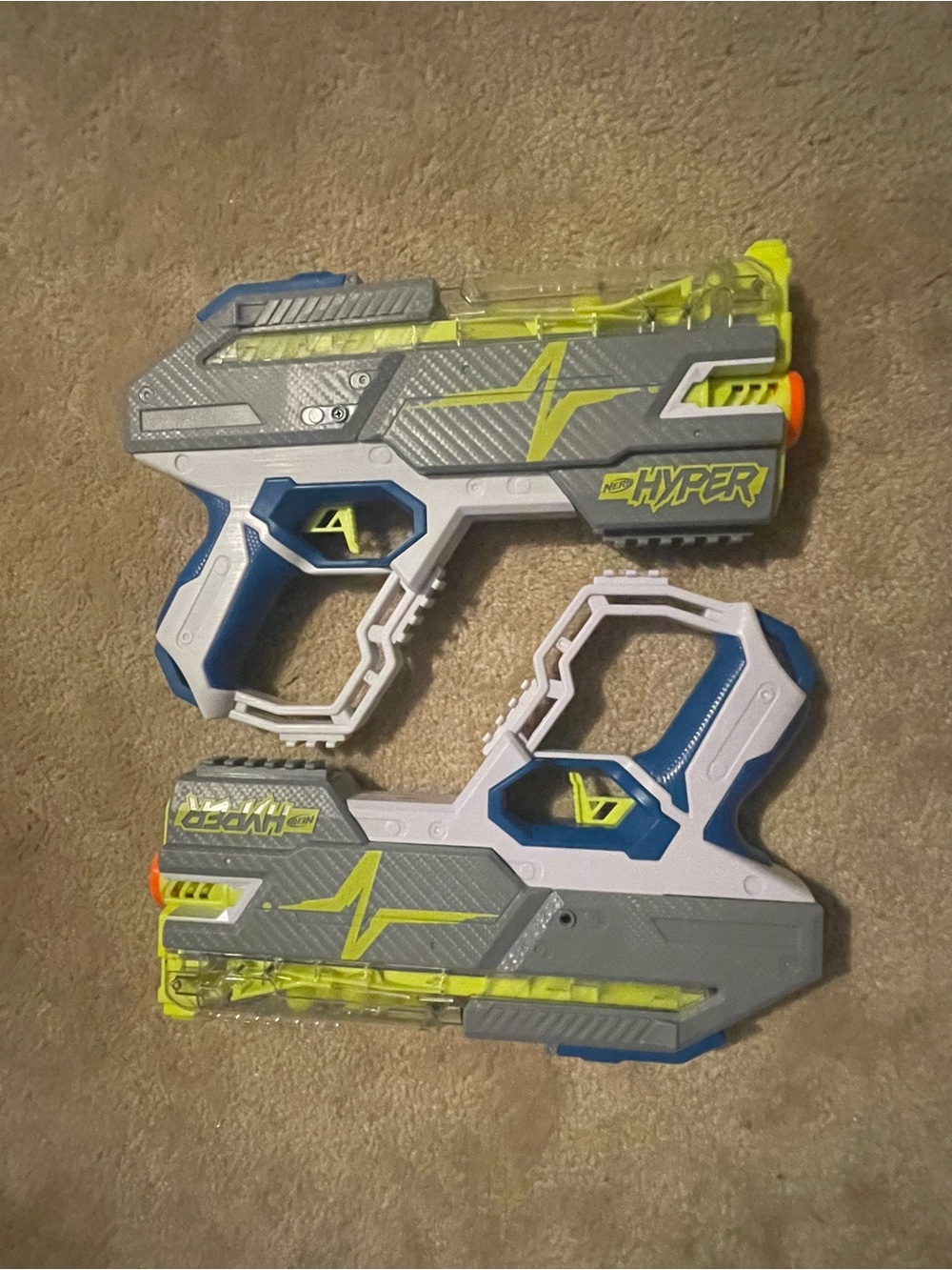 Nerf Hyper Twin Pack in Gray, Blue and Neon Yellow
